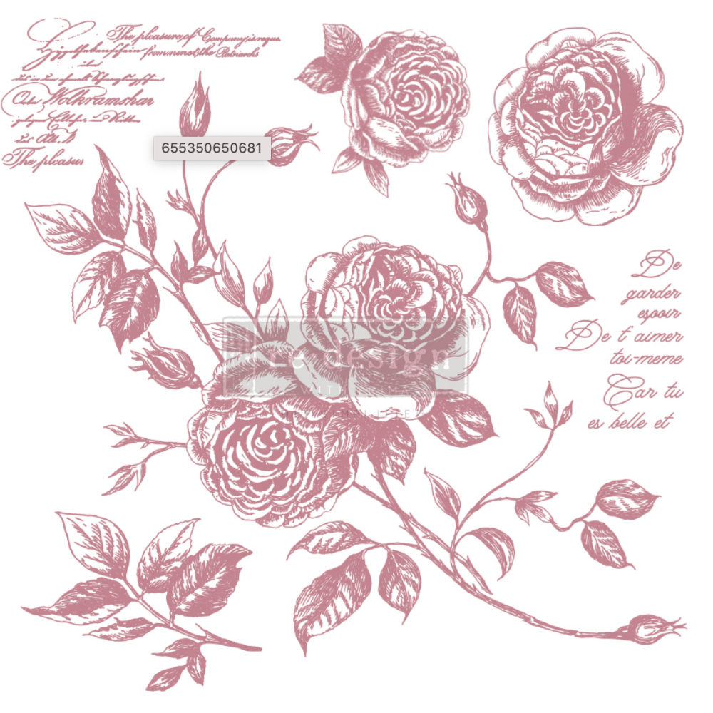 Decor Stamp – ROMANCE ROSES – 12″X12″ (6 PCS)-Levee Art Gallery